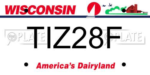 TIZ28F Wisconsin License Plate