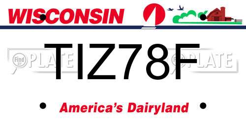 TIZ78F Wisconsin License Plate