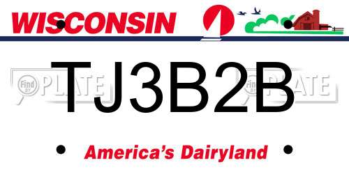 TJ3B2B Wisconsin License Plate