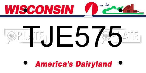 TJE575 Wisconsin License Plate