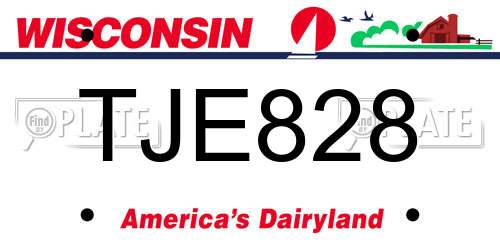 TJE828 Wisconsin License Plate