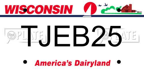 TJEB25 Wisconsin License Plate