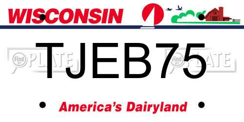 TJEB75 Wisconsin License Plate