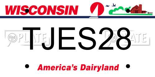 TJES28 Wisconsin License Plate