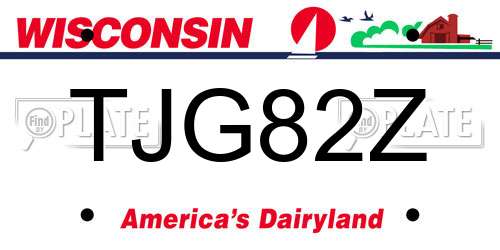 TJG82Z Wisconsin License Plate