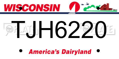 TJH6220 Wisconsin License Plate