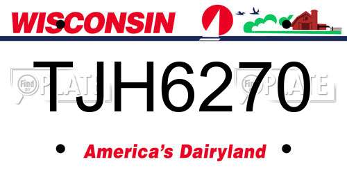 TJH6270 Wisconsin License Plate
