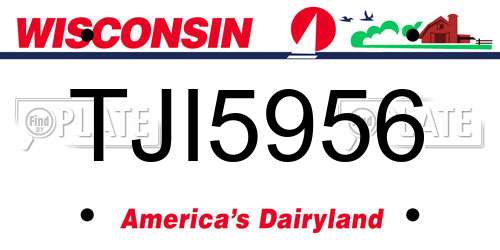 TJI5956 Wisconsin License Plate