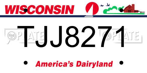 TJJ8271 Wisconsin License Plate
