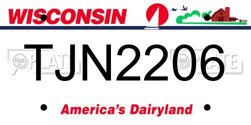 TJN2206 Wisconsin License Plate