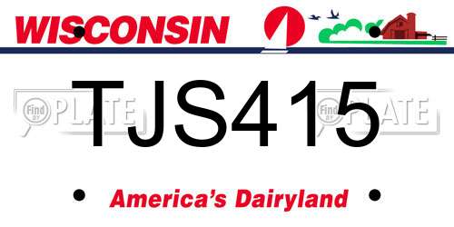 TJS415 Wisconsin License Plate