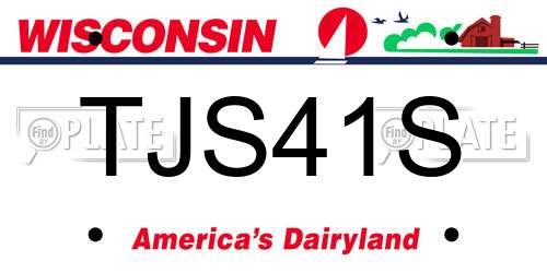 TJS41S Wisconsin License Plate