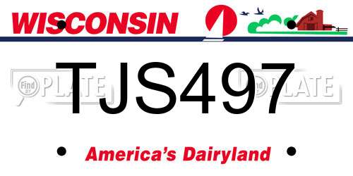 TJS497 Wisconsin License Plate