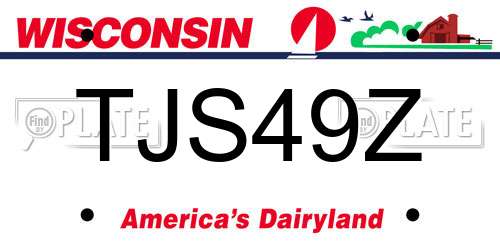 TJS49Z Wisconsin License Plate