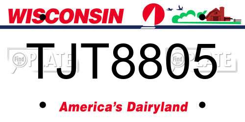 TJT8805 Wisconsin License Plate