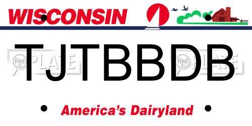 TJTBBDB Wisconsin License Plate
