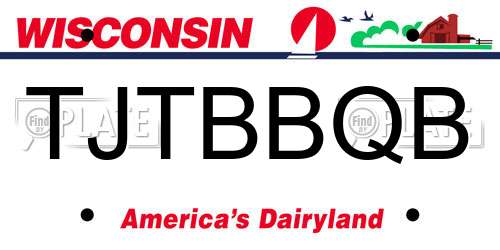TJTBBQB Wisconsin License Plate
