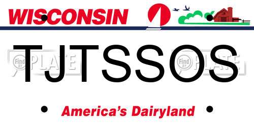 TJTSSOS Wisconsin License Plate