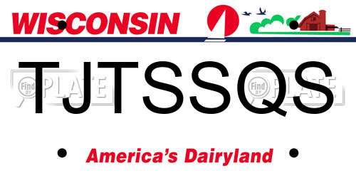 TJTSSQS Wisconsin License Plate