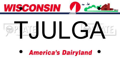 TJULGA Wisconsin License Plate