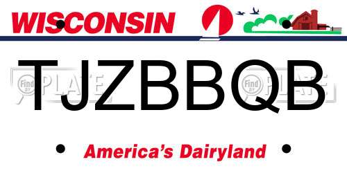 TJZBBQB Wisconsin License Plate