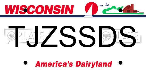 TJZSSDS Wisconsin License Plate