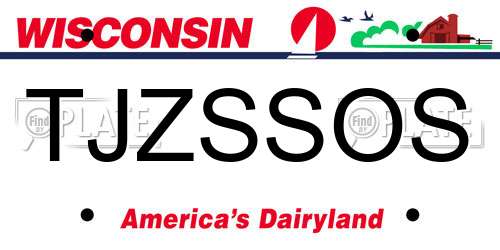 TJZSSOS Wisconsin License Plate