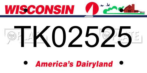 TK02525 Wisconsin License Plate