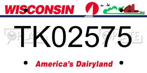 TK02575 Wisconsin License Plate