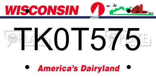 TK0T575 Wisconsin License Plate