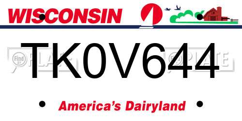 TK0V644 Wisconsin License Plate