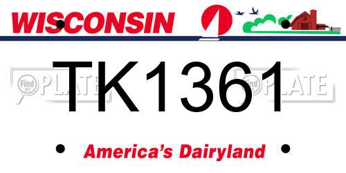 TK1361 Wisconsin License Plate