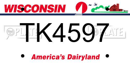 TK4597 Wisconsin License Plate