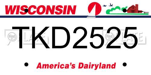 TKD2525 Wisconsin License Plate