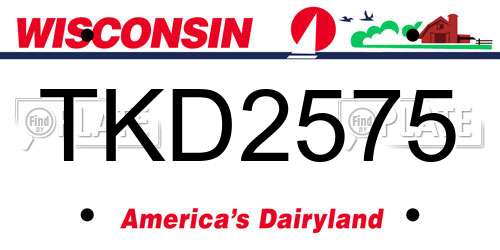 TKD2575 Wisconsin License Plate