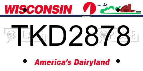 TKD2878 Wisconsin License Plate