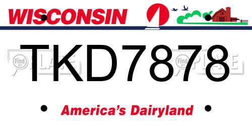 TKD7878 Wisconsin License Plate