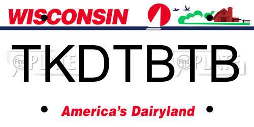 TKDTBTB Wisconsin License Plate