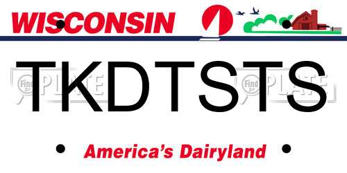 TKDTSTS Wisconsin License Plate