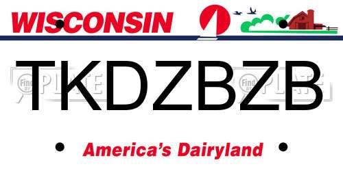 TKDZBZB Wisconsin License Plate