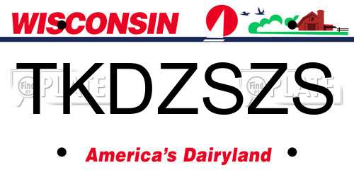 TKDZSZS Wisconsin License Plate
