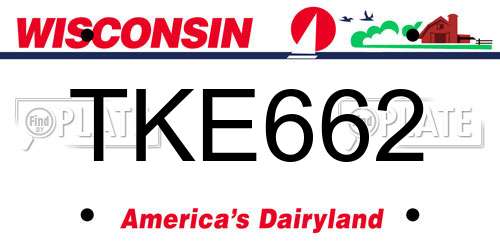 TKE662 Wisconsin License Plate
