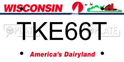 TKE66T Wisconsin License Plate