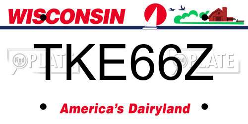 TKE66Z Wisconsin License Plate