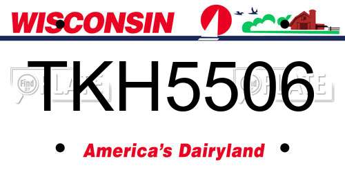 TKH5506 Wisconsin License Plate
