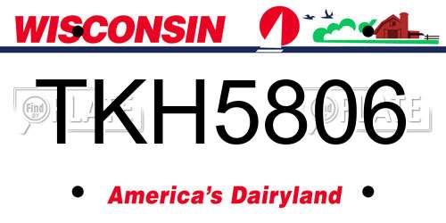 TKH5806 Wisconsin License Plate
