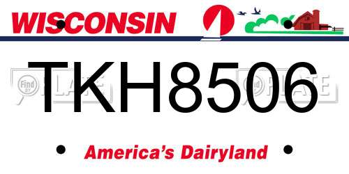 TKH8506 Wisconsin License Plate
