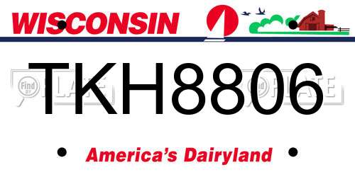 TKH8806 Wisconsin License Plate