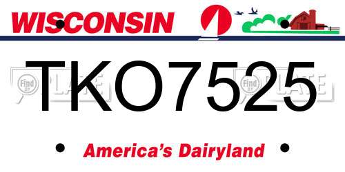 TKO7525 Wisconsin License Plate