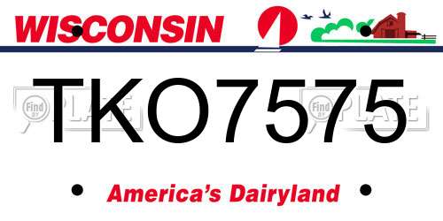 TKO7575 Wisconsin License Plate